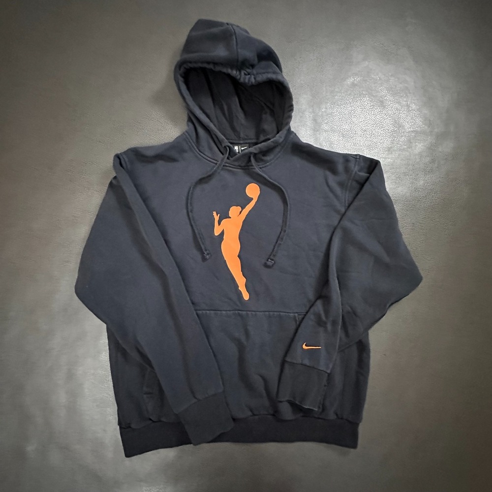 Nike WNBA Hoodie Mens Large Black Caitlin Clark Basketball Swoosh Check Pullover